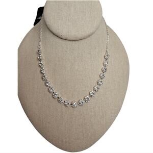 Monet Timeless Collection Faceted Crystal Silver Tone Necklace